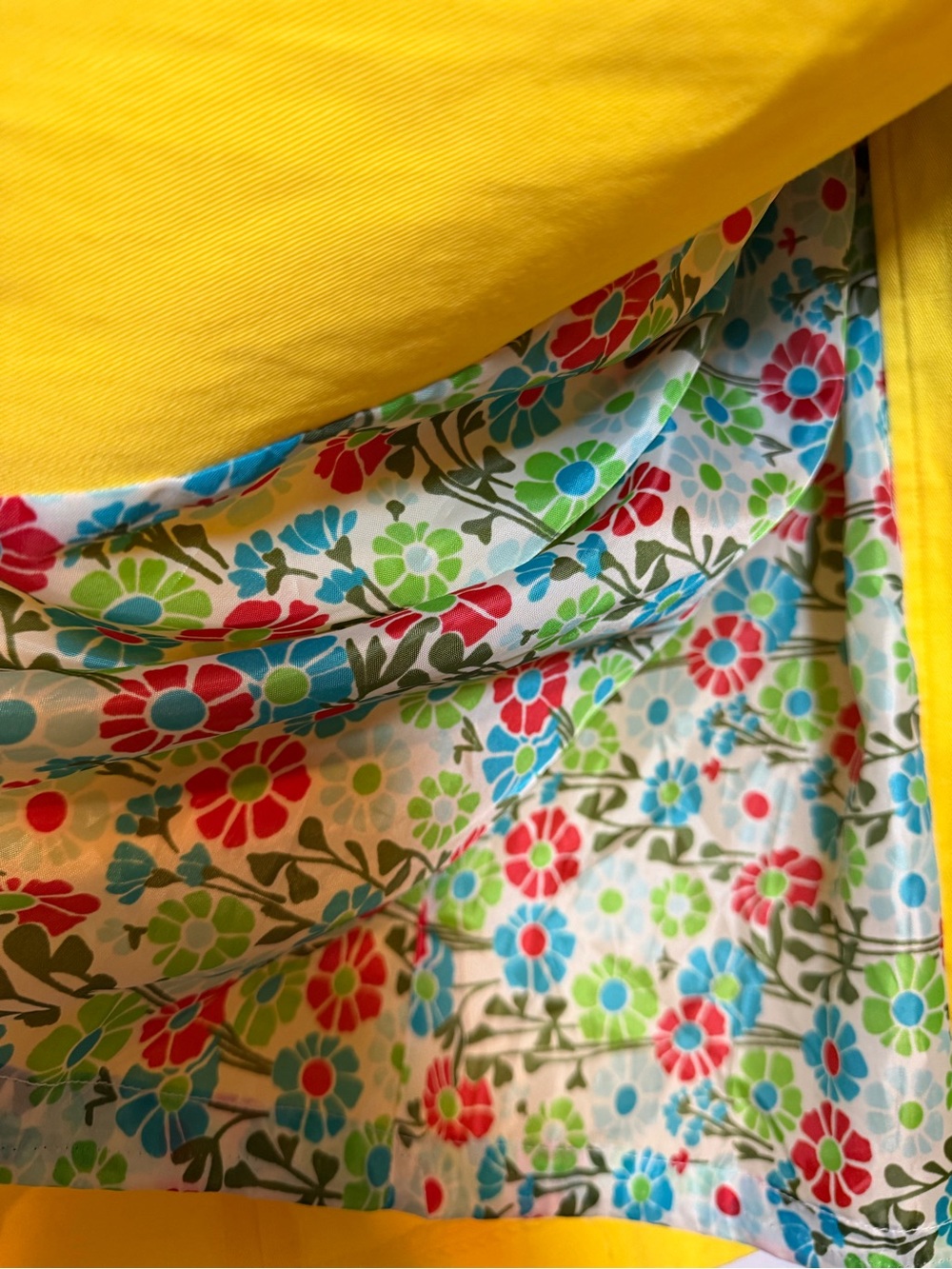 Perry Ellis Bright Yellow Double-Breasted Trench Coat Size 10 Coat - Picture 9 of 13